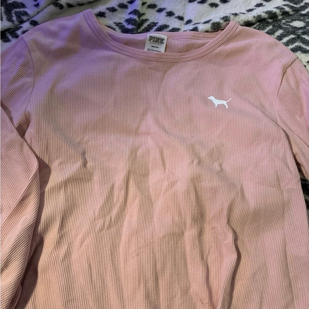 PINK Victoria's Secret Light Pink Waffle Knit Top
